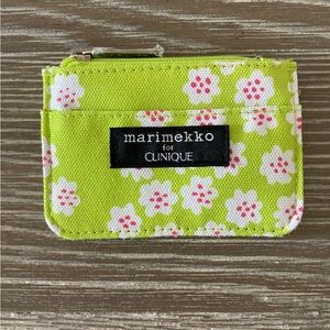 Marimekko by Clinique Zip Bag Coin Card Case Lime Green Kauai